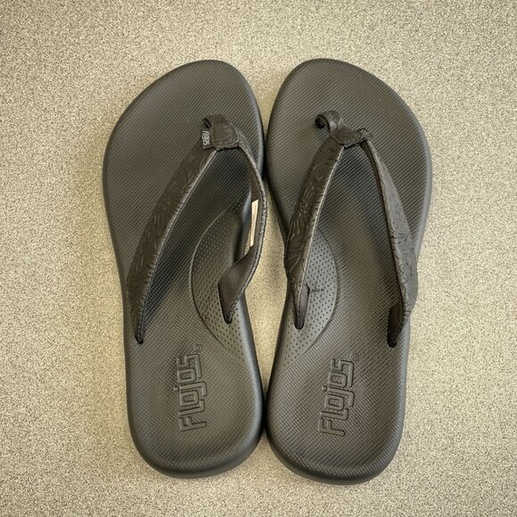 NEW Flojos Women's Size 7 Black Flip Flops - Picture 1 of 5